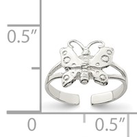 Sterling Silver Polished Fancy Toe Ring view 3