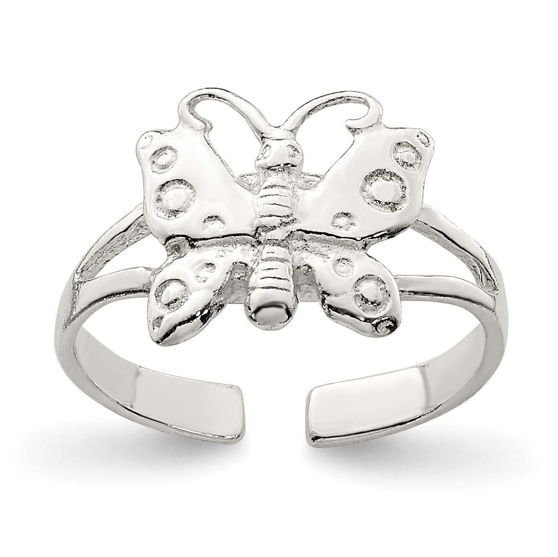 Sterling Silver Polished Fancy Toe Ring (QR2658)