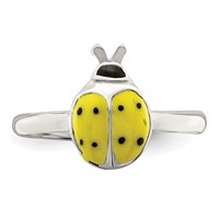 Sterling Silver Enameled & Polished Lady Bug Toe Ring view 5