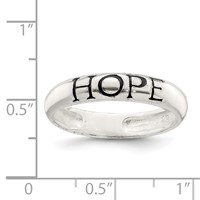 Sterling Silver Antiqued & Polished Hope Ring view 4