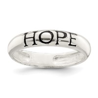 Sterling Silver Antiqued & Polished Hope Ring view 1