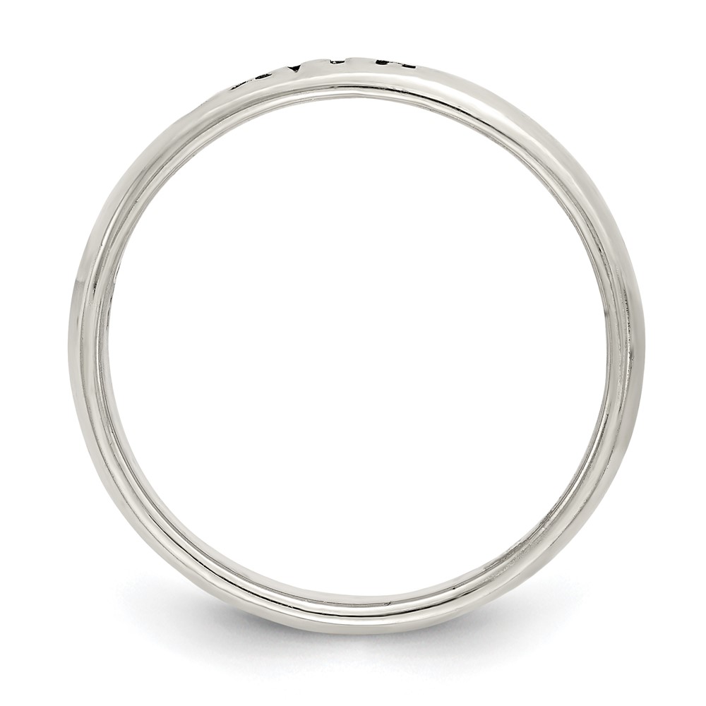 Sterling Silver Antiqued and Polished Faith Ring (QR2705-8)