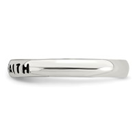 Sterling Silver Antiqued and Polished Faith Ring view 3