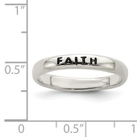 Sterling Silver Antiqued and Polished Faith Ring view 4