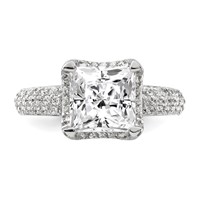 Sterling Silver Square CZ Ring view 5