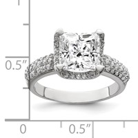 Sterling Silver Square CZ Ring view 3