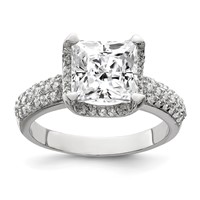 Sterling Silver Square CZ Ring view 1