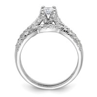 Sterling Silver Rhodium-plated 2-Piece CZ Wedding Set Ring view 2