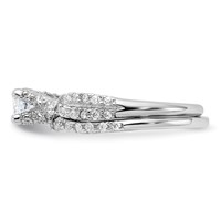 Sterling Silver Rhodium-plated 2-Piece CZ Wedding Set Ring view 3