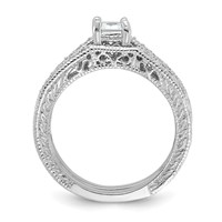 Sterling Silver Rhodium-plated 2-Piece CZ Wedding Set Ring view 2