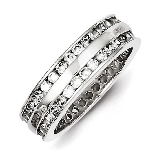 Sterling Silver CZ Polished Ring