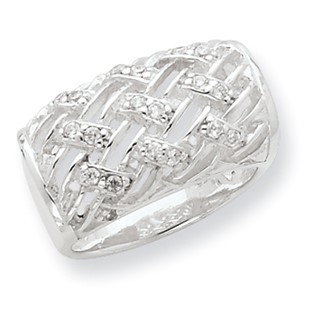 Sterling Silver & CZ Polished Ring