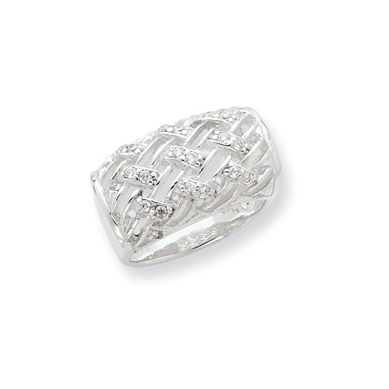 Sterling Silver & CZ Polished Ring