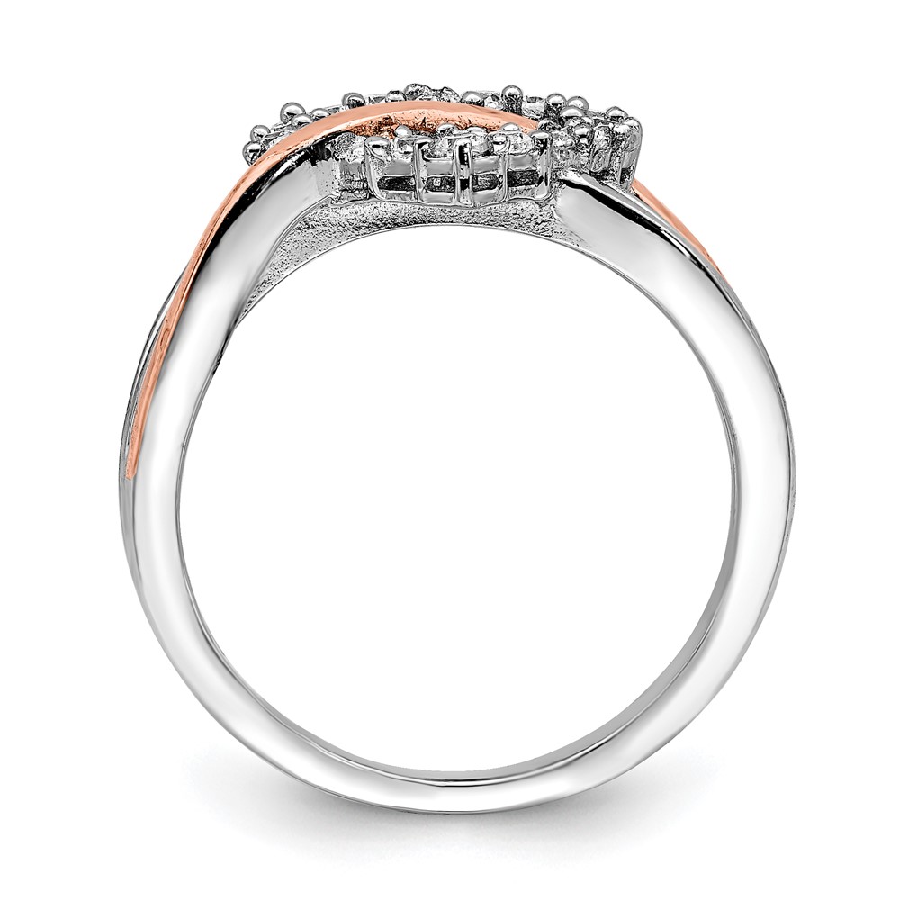 Sterling Silver and Vermeil Polished CZ Heart Ring (QR2721-8)