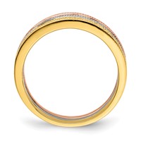 Sterling Silver Vermeil Polished Trio CZ Rings view 2