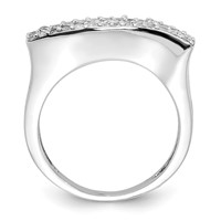 Sterling Silver Polished CZ Ring view 2