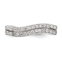 Sterling Silver Polished CZ Ring view 5