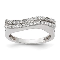 Sterling Silver Polished CZ Ring view 1