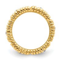 Sterling Silver & Vermeil CZ Wrapped Look Ring view 2