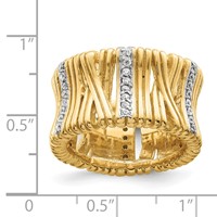 Sterling Silver & Vermeil CZ Wrapped Look Ring view 3