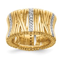 Sterling Silver & Vermeil CZ Wrapped Look Ring view 1
