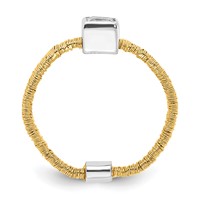 Sterling Silver Ring with Gold-tone Vermeil Wire Wrapped CZ view 2
