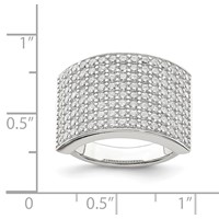 Sterling Silver Polished CZ Ring view 2