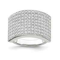 Sterling Silver Polished CZ Ring view 1
