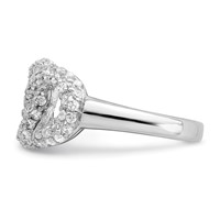 Sterling Silver Polished Three Interlocking CZ Circles Ring view 4
