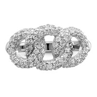 Sterling Silver Polished Three Interlocking CZ Circles Ring view 5
