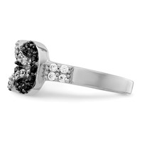 Sterling Silver Rhodium Black and Clear CZ Love Knot Ring view 4