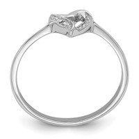Sterling Silver Rhodium Polished Diamond Accent Heart Ring view 2