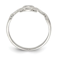 Sterling Silver & CZ Polished Mom Ring view 2