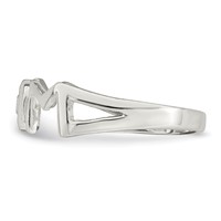 Sterling Silver & CZ Polished Mom Ring view 3