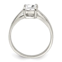 Sterling Silver Solitaire Emerald CZ Ring view 2