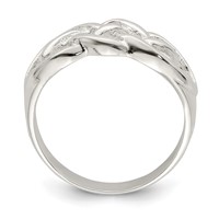 Sterling Silver Polished Woven Celtic Pattern Top Ring view 2