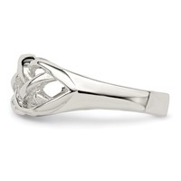 Sterling Silver Polished Woven Celtic Pattern Top Ring view 3