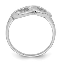 Sterling Silver Rhodium-plated Diamond Accent Intertwined Heart Ring view 2