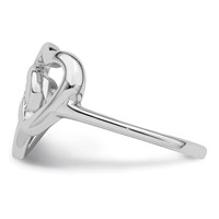 Sterling Silver Rhodium-plated Diamond Accent Intertwined Heart Ring view 3