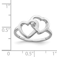 Sterling Silver Rhodium-plated Diamond Accent Intertwined Heart Ring view 4