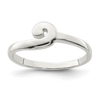 Sterling Silver Polished Swirl Ring view 1