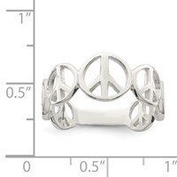 Sterling Silver Polished Peace Ring view 4