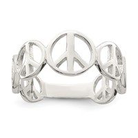 Sterling Silver Polished Peace Ring view 1