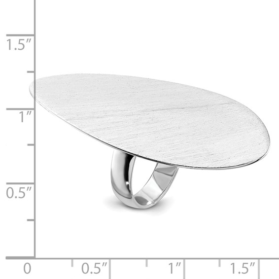 Sterling Silver Satin & Polished Fancy Oval Ring