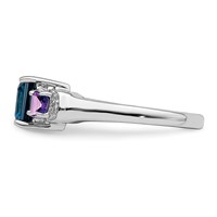 Sterling Silver Rhodium London Blue Topaz, Amethyst & Diam. Ring view 3