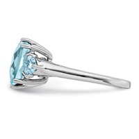 Sterling Silver Rhodium Checker-Cut Sky Blue & Sky Blue Topaz Ring view 4