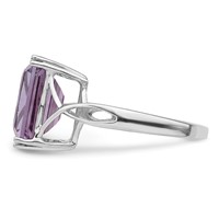 Sterling Silver Rhodium-plated Amethyst Ring view 4