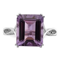Sterling Silver Rhodium-plated Amethyst Ring view 5