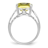 Sterling Silver Rhodium Lemon Quartz Ring view 2