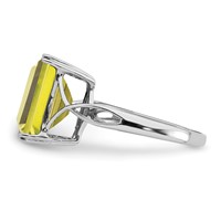 Sterling Silver Rhodium Lemon Quartz Ring view 4